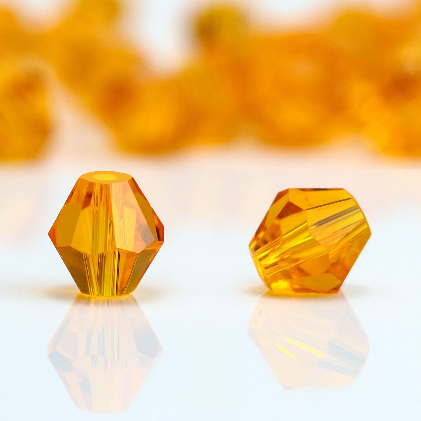 Dowarm 1000PCS 4mm Glass Bicone Beads for Craft Jewelry Making, DIY Bracelet, Necklace, Dolls, Wine Charms, Wind Chimes, Suncatchers, Bulk Small Faceted Crystal Beads, Orange