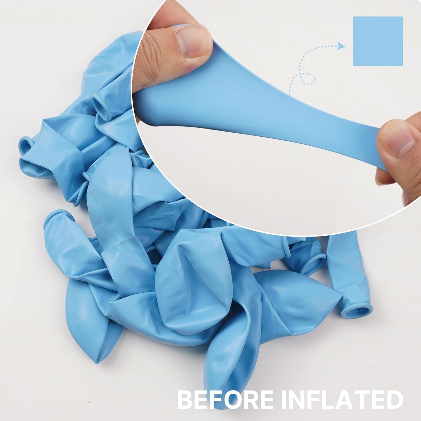 PartyWoo Light Blue Balloons - 140-Piece Pastel Balloon Arch Kit for Graduation & Baby Showers | 5-18 Inch Sizes