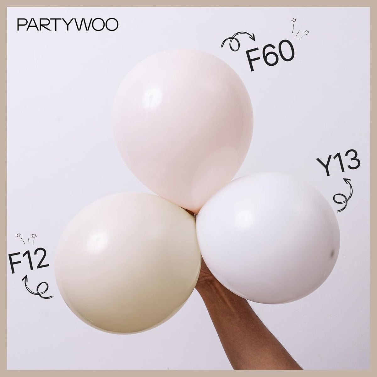 PartyWoo Beige Balloons - 101pcs 12 Inch Boho Cream & Ivory Latex for Weddings & Celebrations