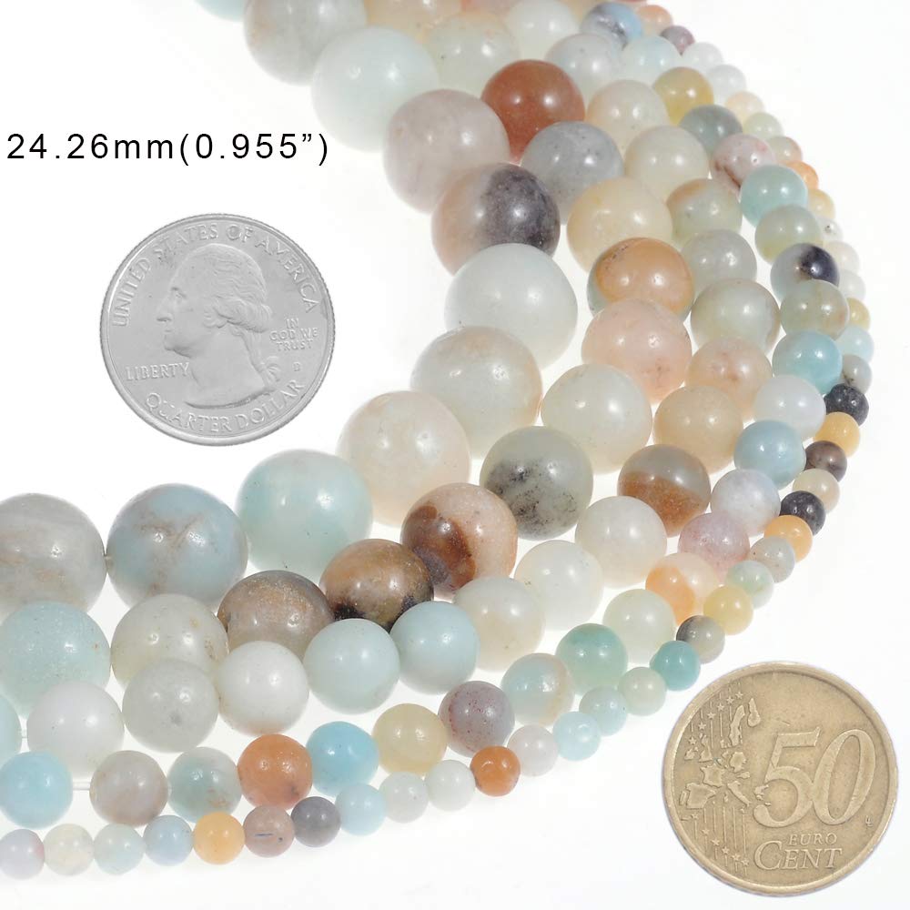 Natural Stone Beads 12mm Amazonite Gemstone Round Loose Beads Crystal Energy Stone Healing Power for Jewelry Making DIY,1 Strand 15"