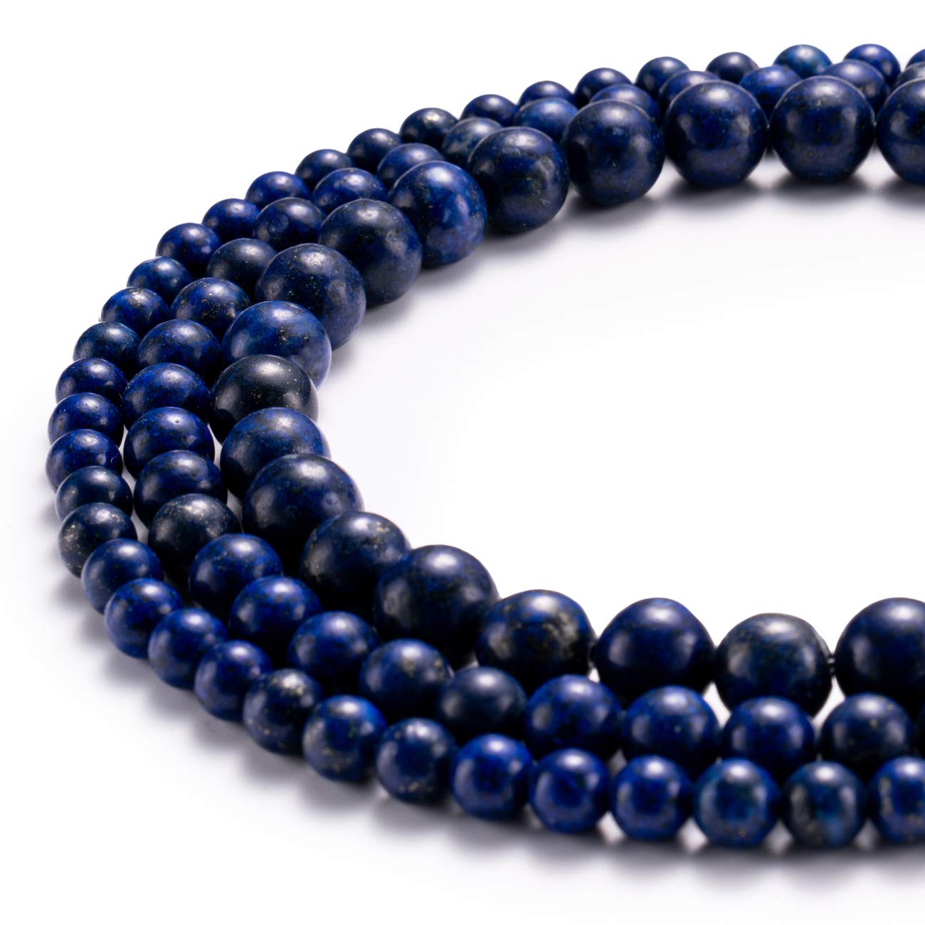 BEADIA Natural Lapis Lazuli Stone Round Loose Semi Gemstone Beads for Jewelry Making 8MM 44PCS