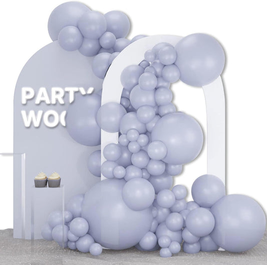 PartyWoo Dusty Blue Balloons - 127-Piece Slate Blue Boho Balloon Arch Kit | Baby Shower & Graduation Decor