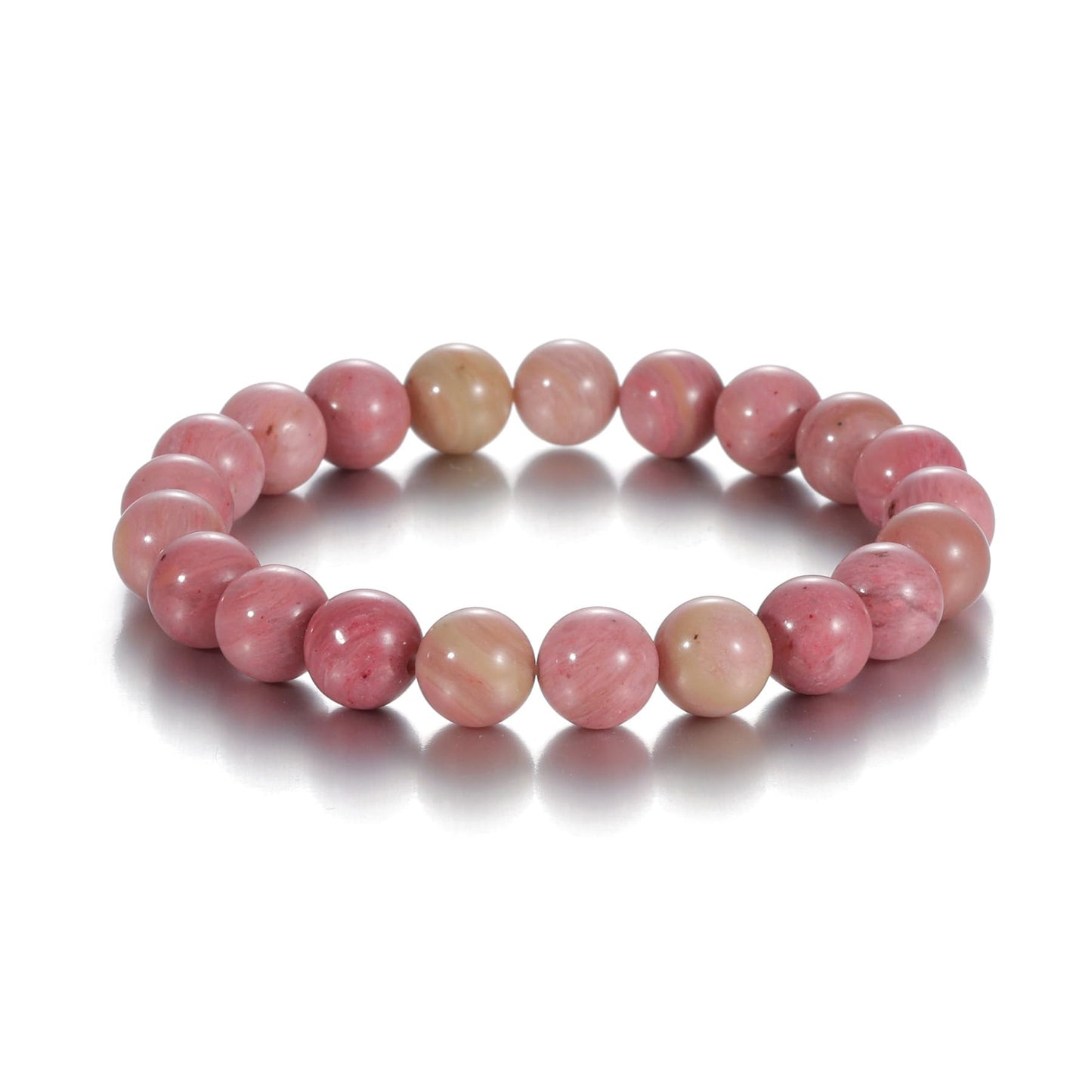 Udolfly Womens Crystal Beaded Bracelets for Women Men Protective Energy Bracelet Natural Gemstone Bead Bracelet 6mm Rhodochrosite