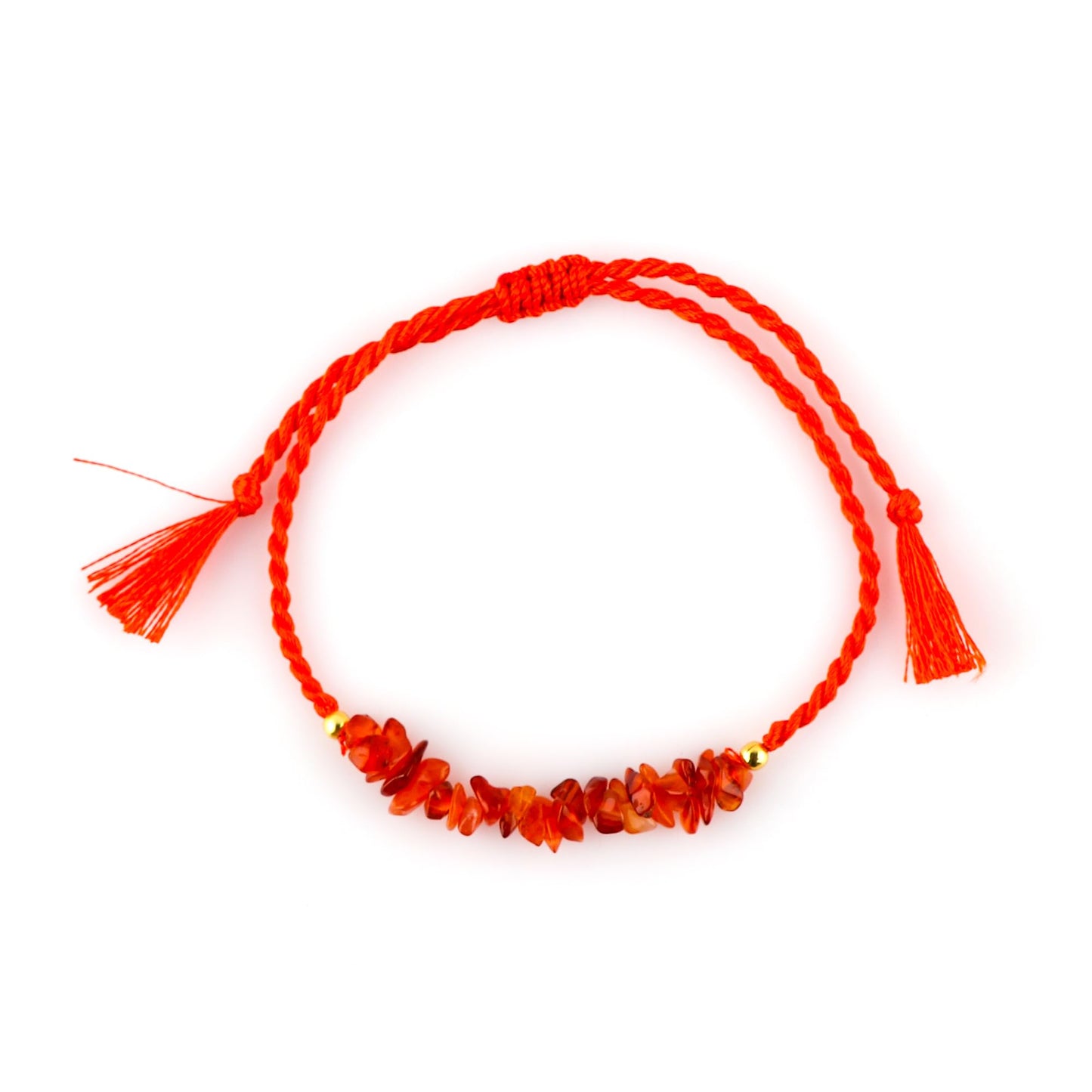TGH Natural Carnelian Chips Braided Bracelet Spritual Healing Unisex Bracelet December Birthstone Hand Braided Gemstone Jewelry 7 inch Adjustable Ideal Christmas Gift (Carnelian)