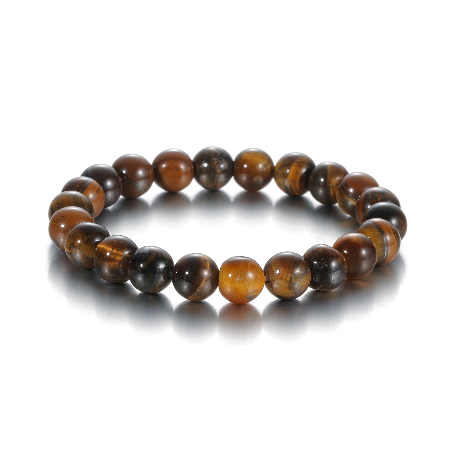 Udolfly Womens Crystal Beaded Bracelets for Women Men Protective Energy Bracelet Natural Gemstone Bead Bracelet 8mm Tiger Eye