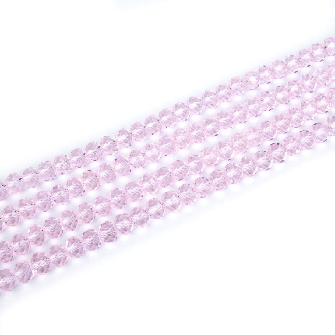 1000pcs Czech Faceted Rondelle Crystal Glass Loose Beads 6mm Spacer Bulk Light Rose Pink for DIY Craft Jewelry Making CCR603