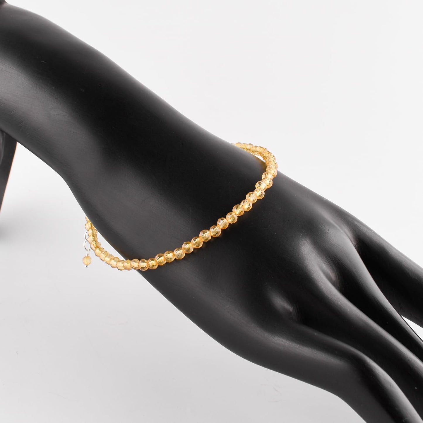 YANARA Citrine Bracelets for Women, Birthstone, Natural Gemstone Beautiful Beads, Dainty Handmade Jewelry, Chakra Energy Healing Crystals Stone Silver Plated Chain 8 inch