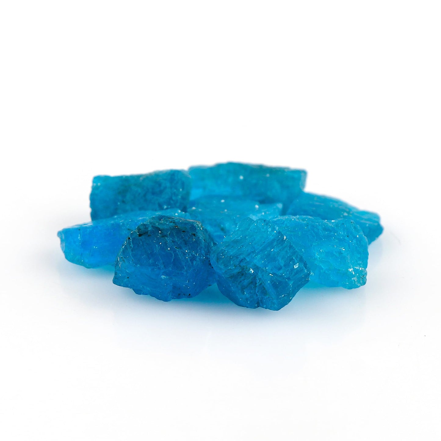CRYSTALIS 50cts Natural Neon-Apatite Raw Crystals, Loose Gemstone Wholesale Bulk Rough Jewelry Making Supply, Chakra And Healing Stones, Wire Wrapping, DIY, Tumbling, Gem Collection, 8-12mm