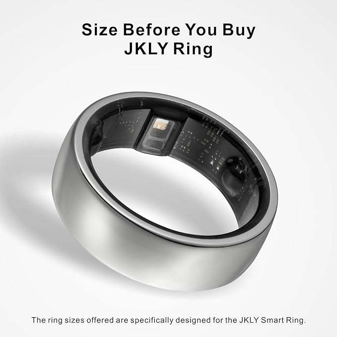 Smart Ring, Activity Trackers, Sleep Ring, Fitness Tracking, Stress Tracker, Heart Rate, Meditation, Temperature, Respiratory, No App Subscription, Women, Men, iOS, Android (Silver, 13)