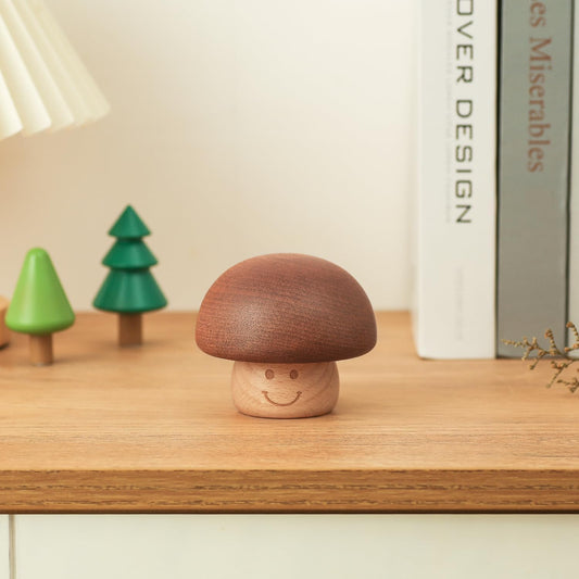 Kafete Wind up Wood It's a Small Wor Music Box World Vintage Mechanism Cute Mushroom Musical Box Gifts for Women Teenagers Birthday Christmas Teachers' Day Newborn Graduation