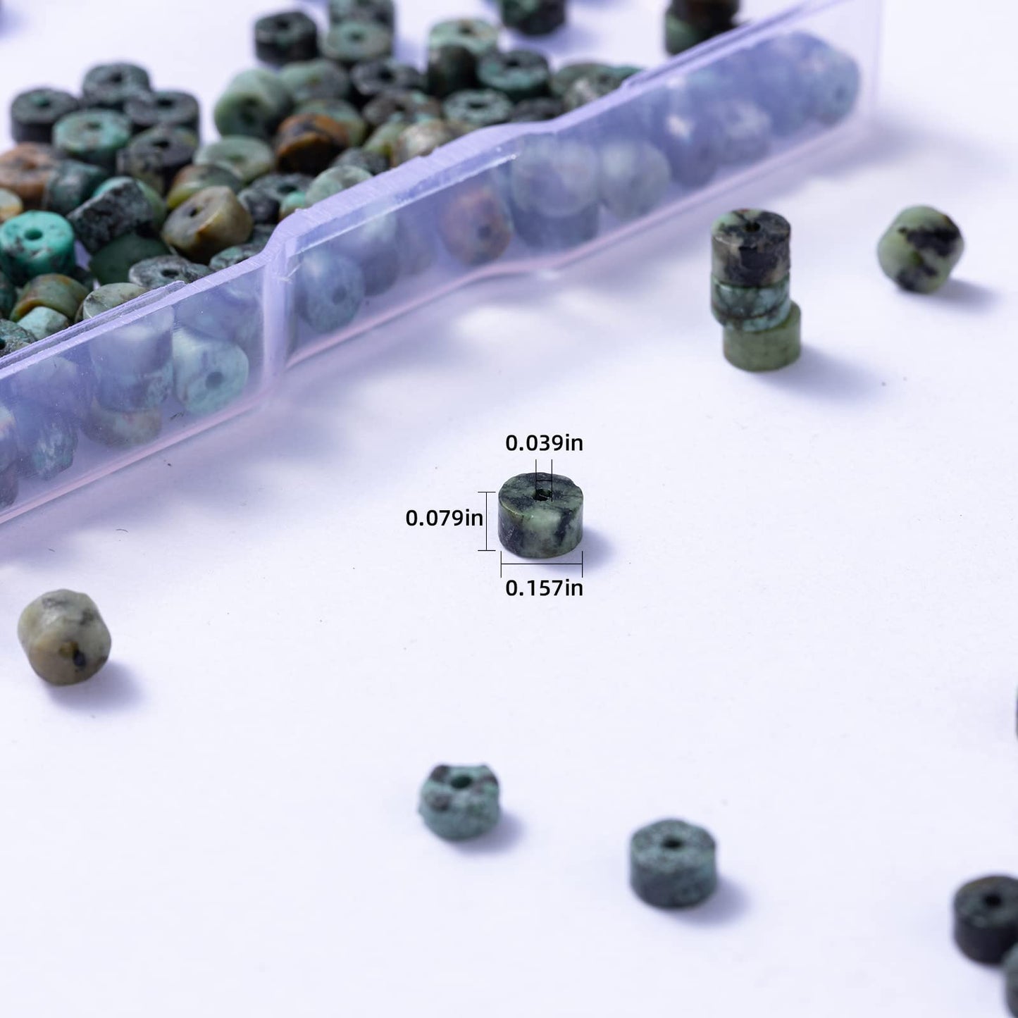 Natural African Turquoise Stone Spacer Beads 4x2mm 38cm/str Flat Round Loose Semi Gemstone Caps for Making Bracelets Necklace