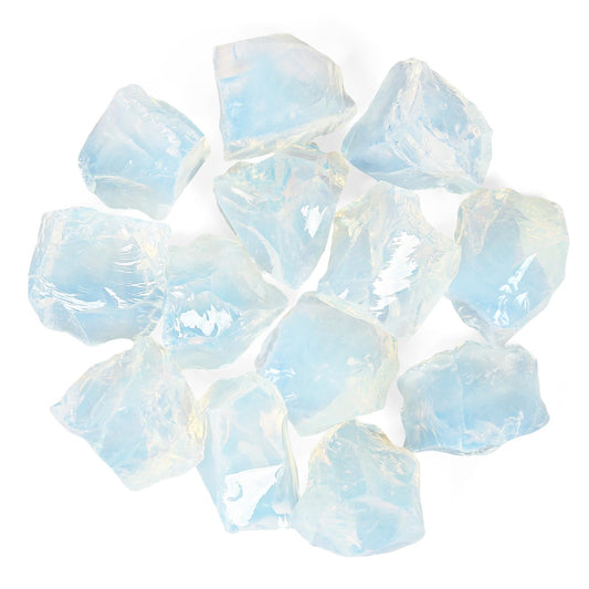 1.1lb Bulk Raw Opal Rough Crystal- Opal Raw Stones Crystal for Tumbling, Cabbing, Fountain Rocks, Decoration, Polishing, Wire Wrapping, Wicca & Reiki Crystal Healing