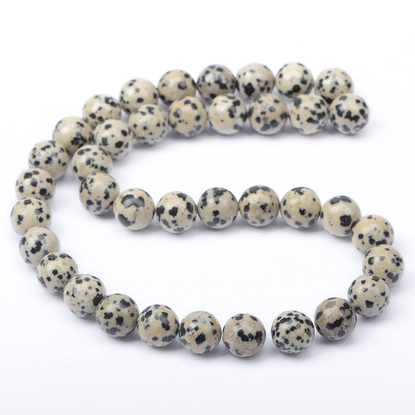 AD Beads Natural Gemstone Round Loose Beads 15" for Bracelet Necklace Earrings Jwelery Making Crafts DIY (10mm, Dalmation)