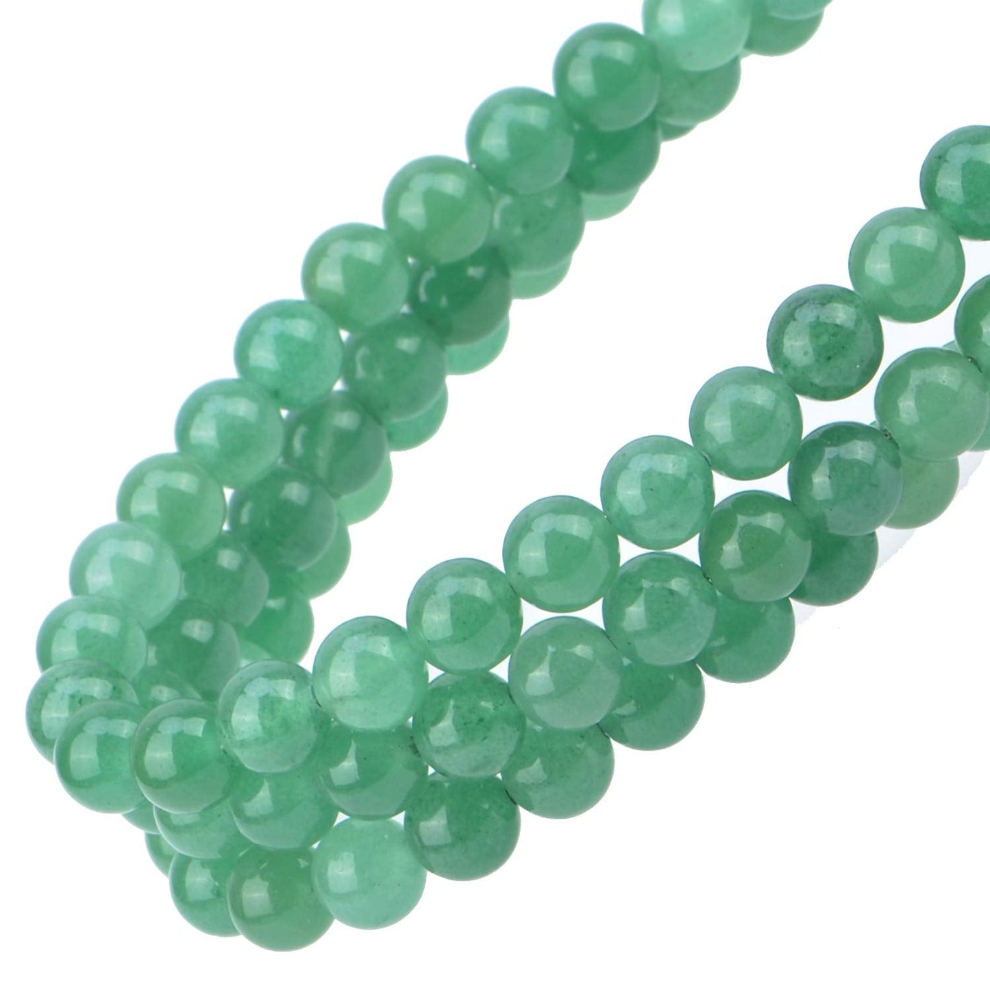 100Pcs Natural Crystal Beads Stone Gemstone Round Loose Energy Healing Beads with Free Crystal Stretch Cord for Jewelry Making (Green Aventurine, 8MM)