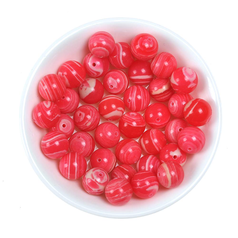 Natural Stone Beads 10mm Watermelon Gemstone Round Loose Beads Crystal Energy Stone Healing Power for Jewelry Making DIY,1 Strand 15"