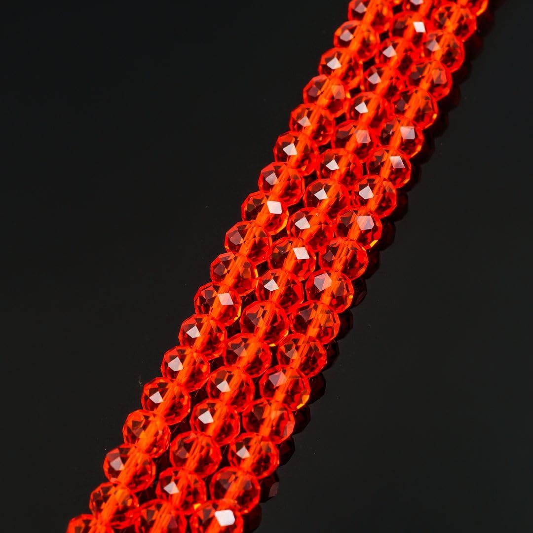 1000pcs Czech Faceted Rondelle Crystal Glass Loose Beads 6mm Spacer Bulk Light Siam Red for DIY Craft Jewelry Making CCR606