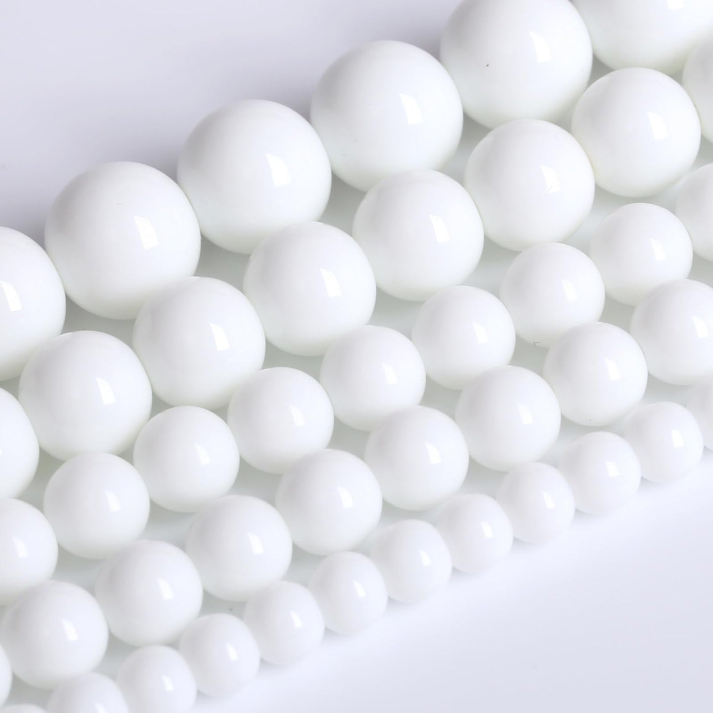 6MM Natural Stone White Porcelain Agate Beads Round Loose Stone Beads for Jewelry and Bracelets Making 120pcs 2 Strands 32"