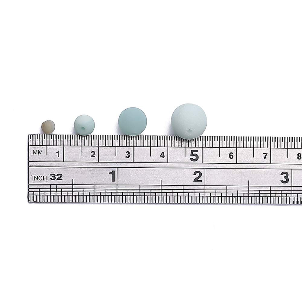 BEADIA Natural Matte Amazonite Jade Stone Round Loose Semi Gemstone Beads for Jewelry Making 6MM 61PCS