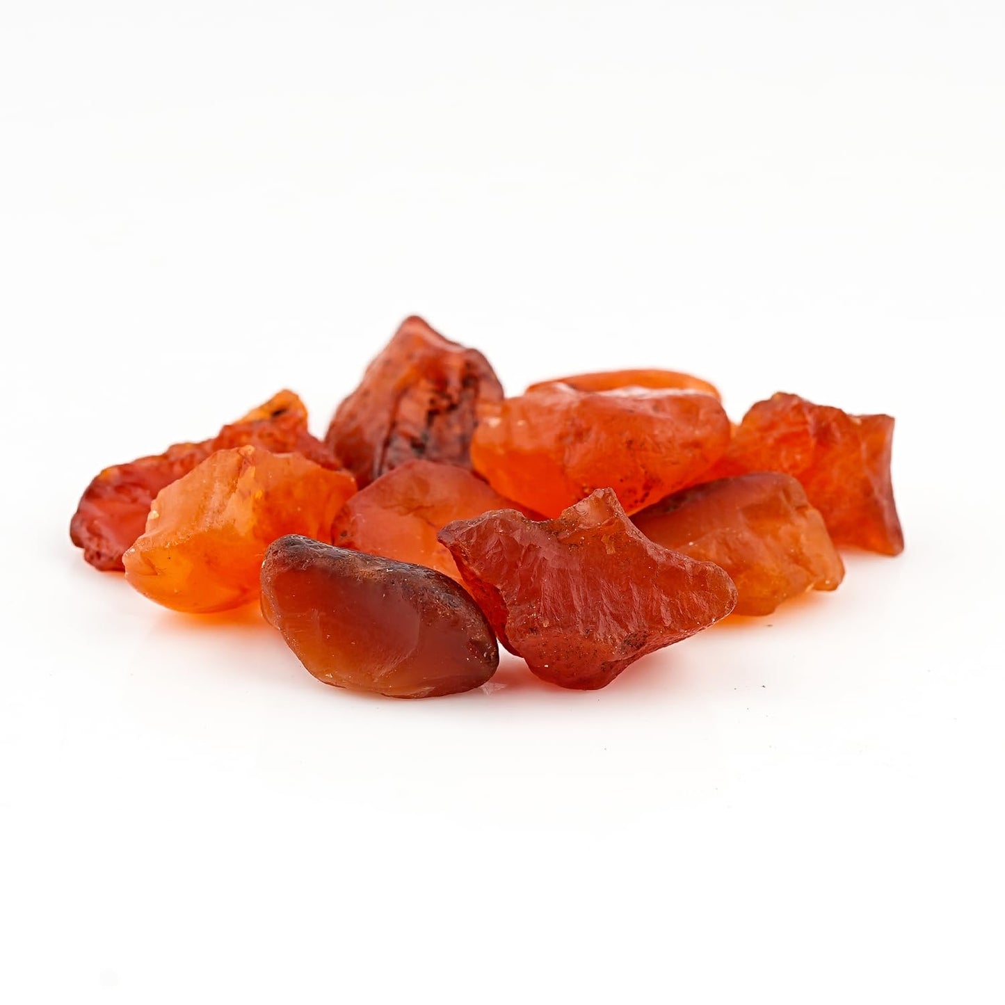GEMKORA 10pcs Raw Carnelian Rough Gemstone, Natural Crystals, Healing Stones, Wholesale Lot, Jewelry Making Supply, 10-15mm size (50 carats.)