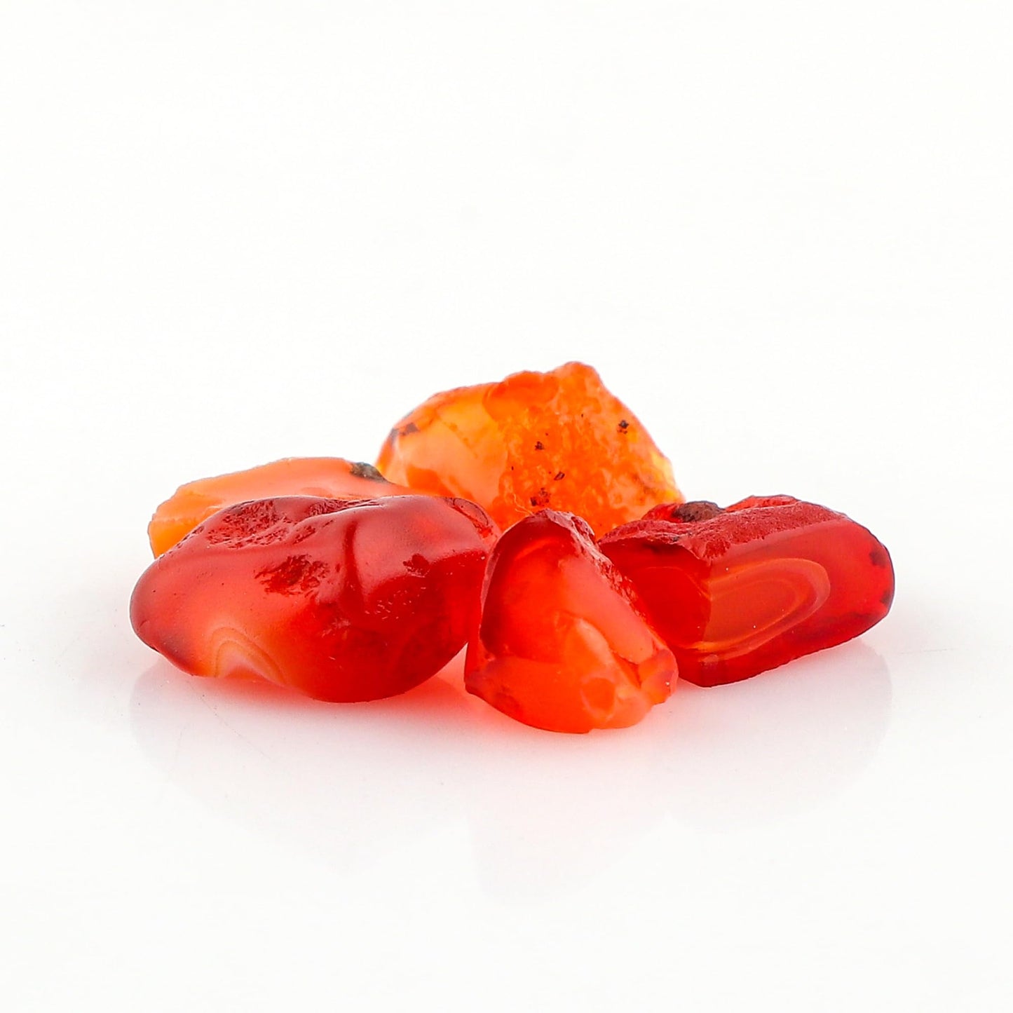 CRYSTALINES (5pcs) Natural Raw Mexican Fire Opal Gemstones, Wholesale Rough Stones, Loose Bulk Supply, DIY Jewelry Making, Healing Crystals, October Birthstone, Gem Collection