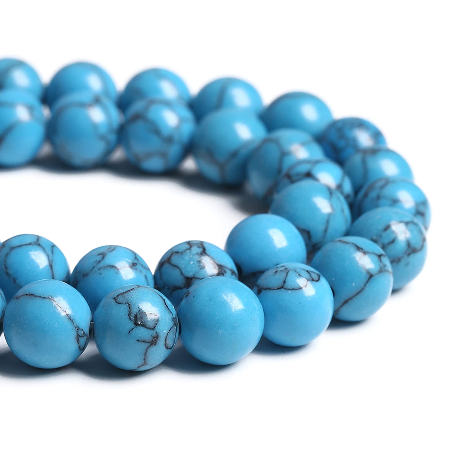 12MM 32PCS Blue Turquoise Spacer Loose Beads for Jewelry Making DIY Bracelet Necklace