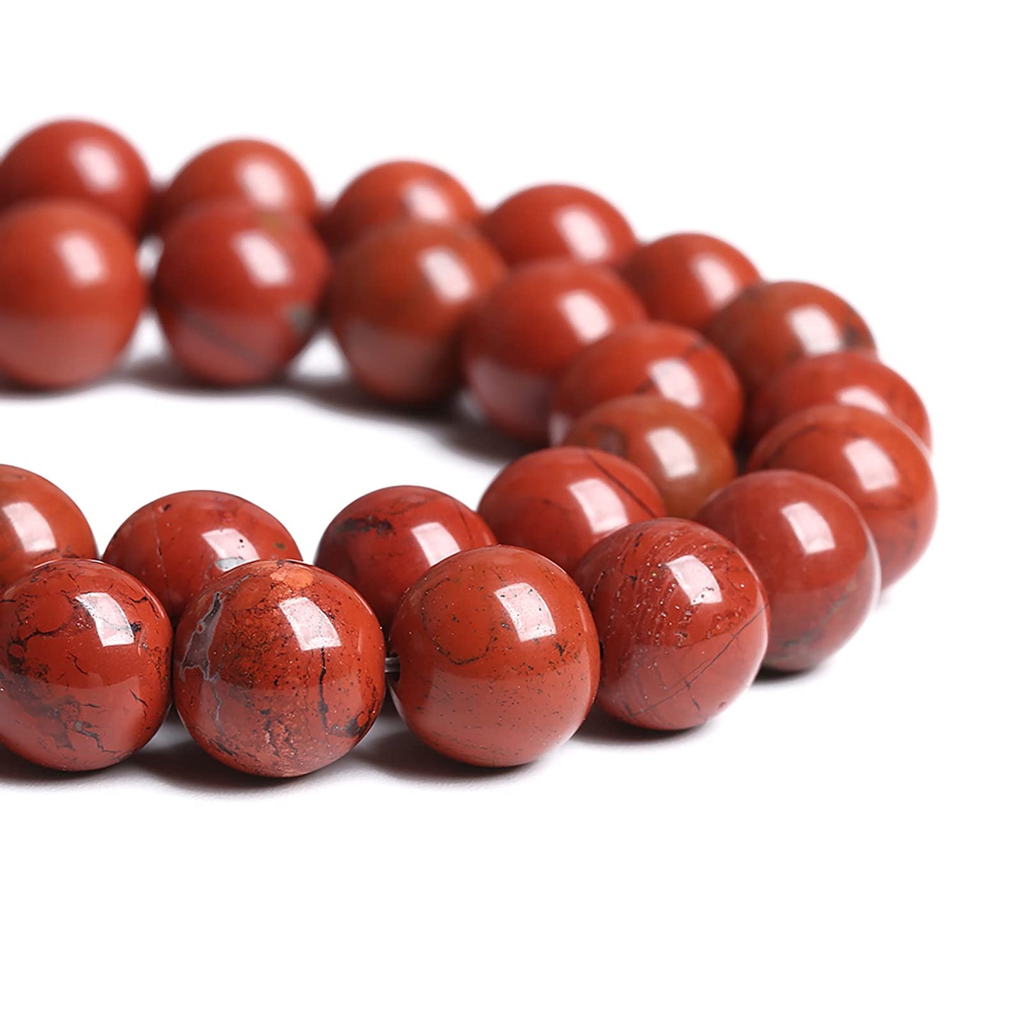 4MM 86PCS Natural Stone Chinese Red Jaspers Spacer Beads for Jewelry Making DIY Bracelet