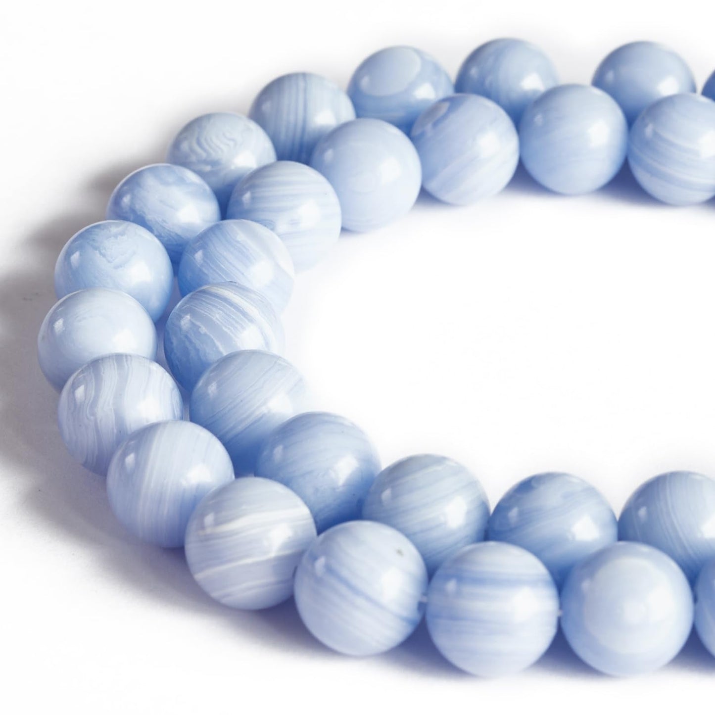 100pcs 10mm Blue Lace Agate Beads Natural Gemstone Beads Round Loose Beads for Jewelry Making