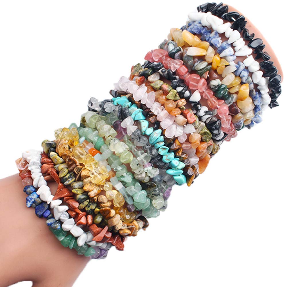 Natural Chip Stone Beads Watermelon Red 5-8mm About 400 Pieces Irregular Gemstones Healing Crystal Loose Rocks Bead Hole Drilled DIY for Bracelet Jewelry Making Crafting (5-8mm, Watermelon Red Stone)