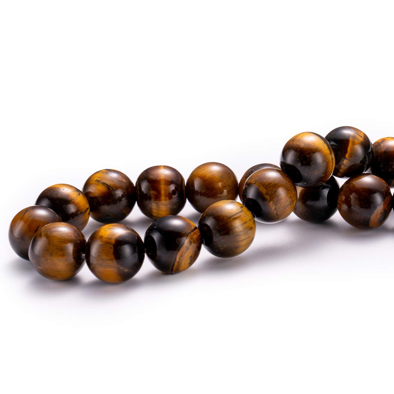 BEADIA Natural Yellow Tiger Eye Stone Round Loose Semi Gemstone Beads for Jewelry Making 8MM 44PCS