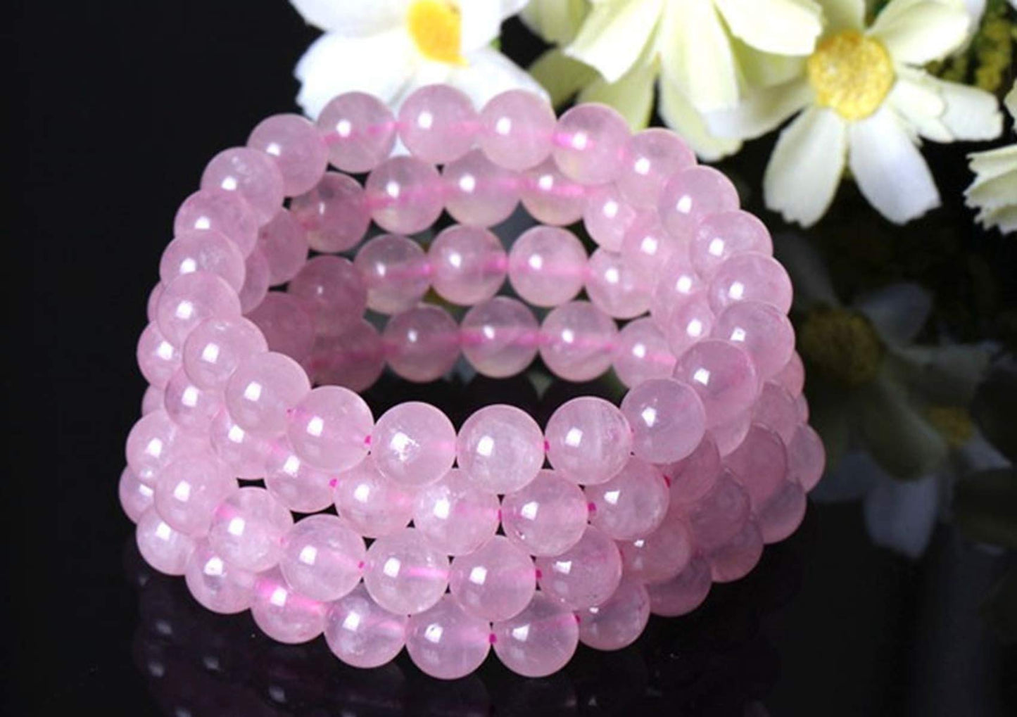Natural Stone Beads 100pcs 6mm Rose Quartz Round Genuine Real Stone Beading Loose Gemstone DIY Charm Smooth Beads for Bracelet Necklace Earrings Jewelry Making (Pink Rose Quartz, 6mm)