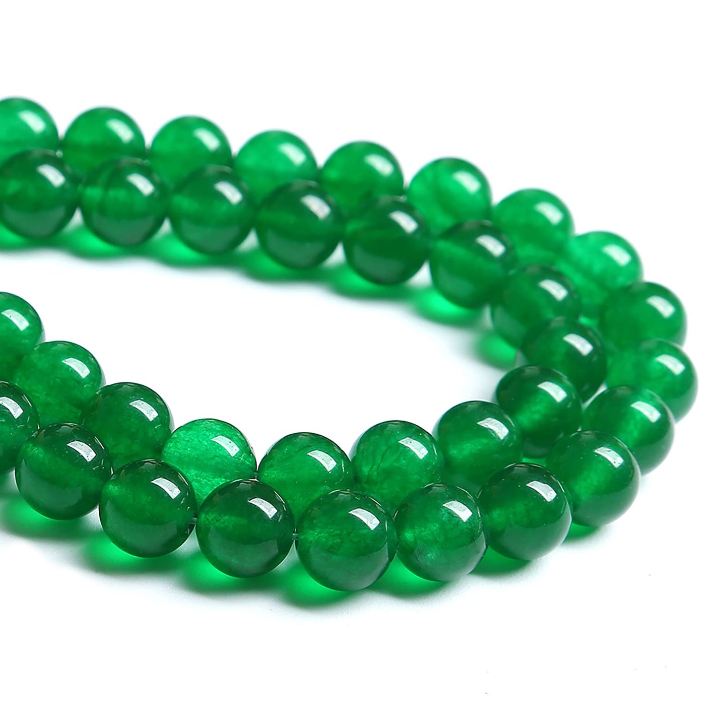 6MM 60PCS Natural Green Jade Stone Chalcedony Beads for Jewelry Making DIY Bracelet Crystal 1 Strand