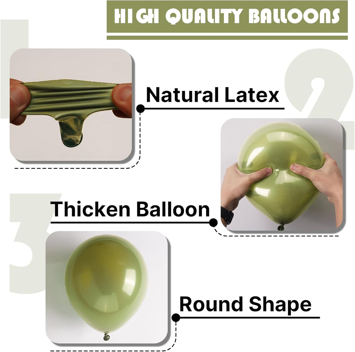 PartyWoo Sage Green Balloons - 50 Pcs 12-Inch Matte Latex Balloons for Weddings & Celebrations