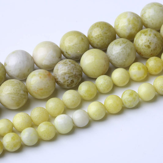 36PCS 10MM Natural Yellow Jasper Stone Beads Energy Healing Beads for DIY Jewelry Bracelet Necklace Making for Jewelry Making15Inch