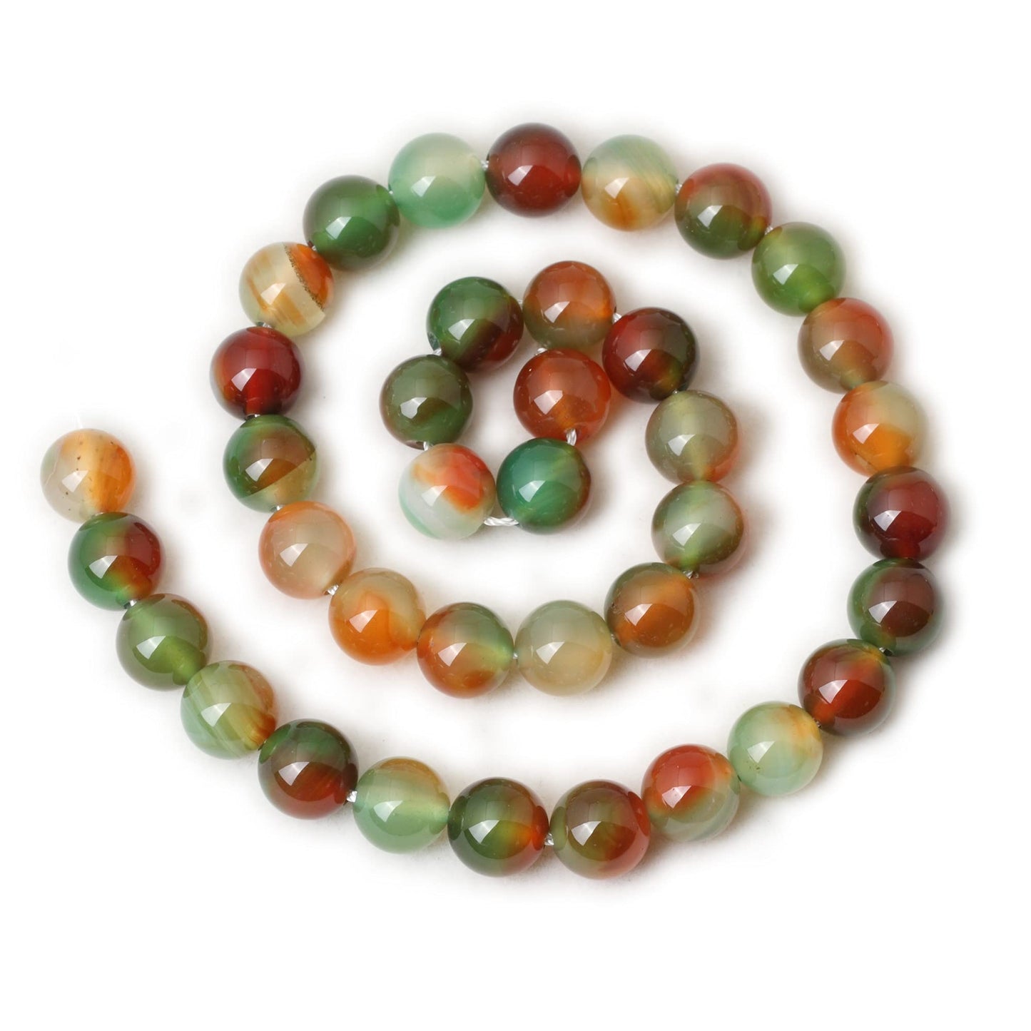CHEAVIAN 35PCS 10mm Peacock Agate Round Loose Beads for Jewelry Making DIY Materials 1 Strand 15"