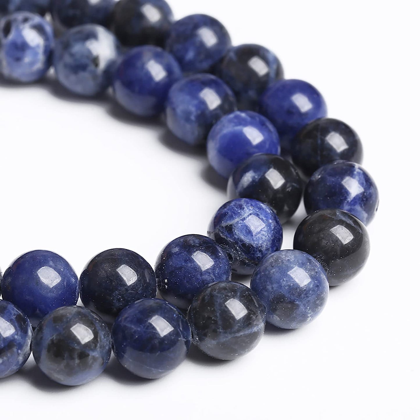 12MM 30PCS Natural Stone Deep Blue Sodalite Loose Beads for Jewelry Making DIY Bracelet Necklace
