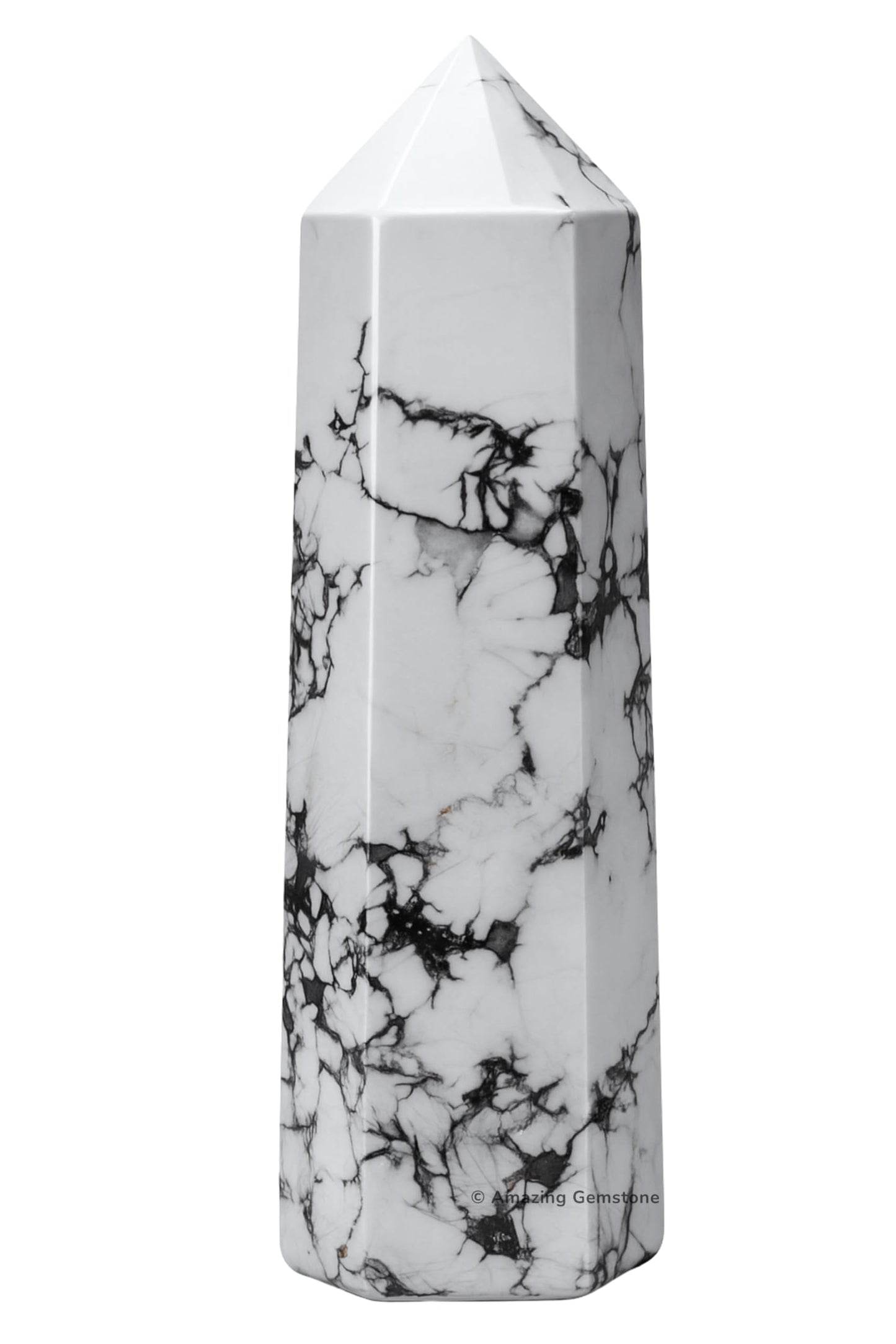 Amazing Gemstone Large Howlite Crystal Towers ~ Natural Healing Crystal Point Obelisk for Reiki Healing and Crystal Grid (5.5 to 6 INCH)
