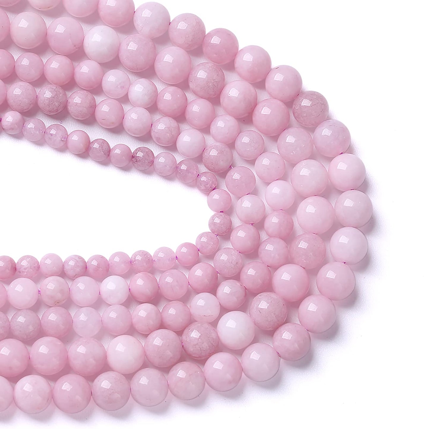8MM 46PCS Kunzite Beads Round Loose Beads for Jewelry Making DIY Bracelet Necklace Crystal