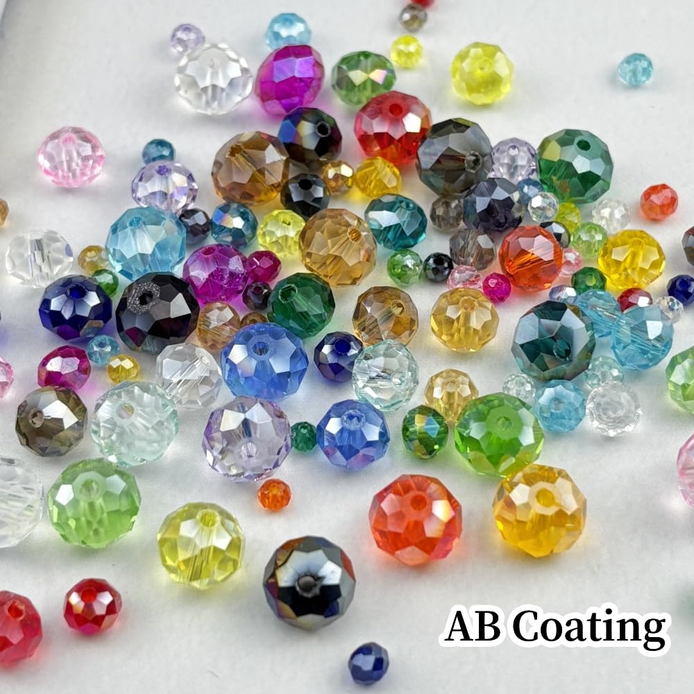 500pcs 3mm Crystal Glass Beads for Crafts Faceted Rondelle Glass Beads for Jewelry Making Crystal Spacer Beads for Necklaces Bracelets Earrings DIY Craft(Light Green AB)