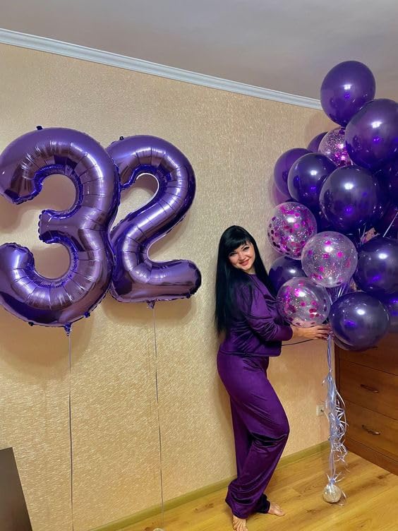 Purple Number 16 Balloon - 40 Inch Giant Foil Balloon for 16th Birthday Party Decorations