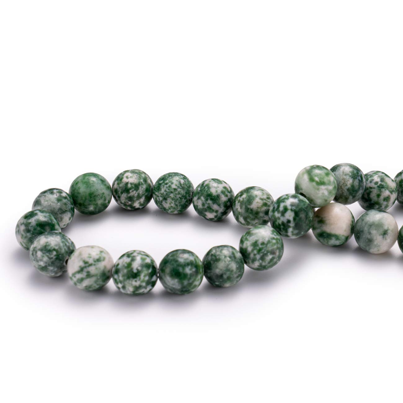 BEADIA Natural African Jade Stone Round Loose Semi Gemstone Beads for Jewelry Making 10MM 38PCS
