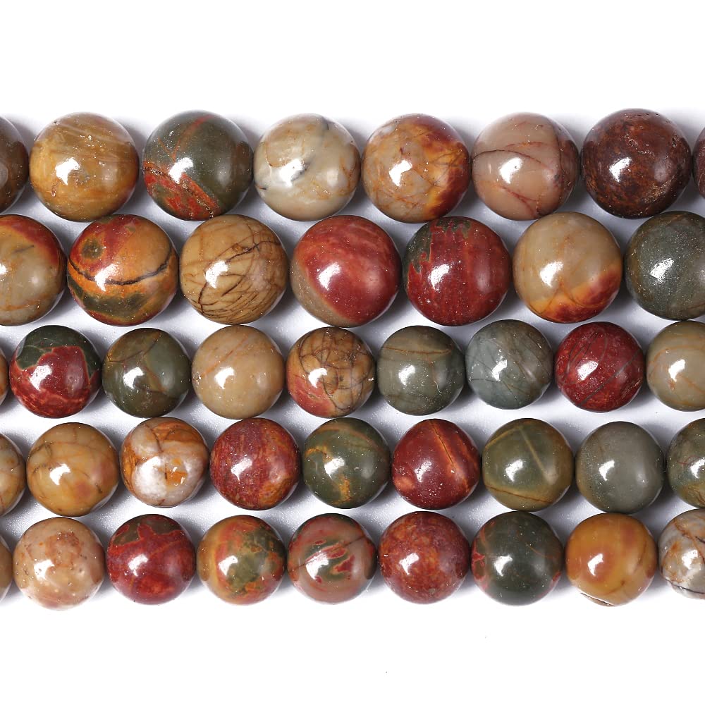 6MM 58PCS Natural Stone Picasso Jasper Loose Beads for Jewelry Making DIY Bracelet