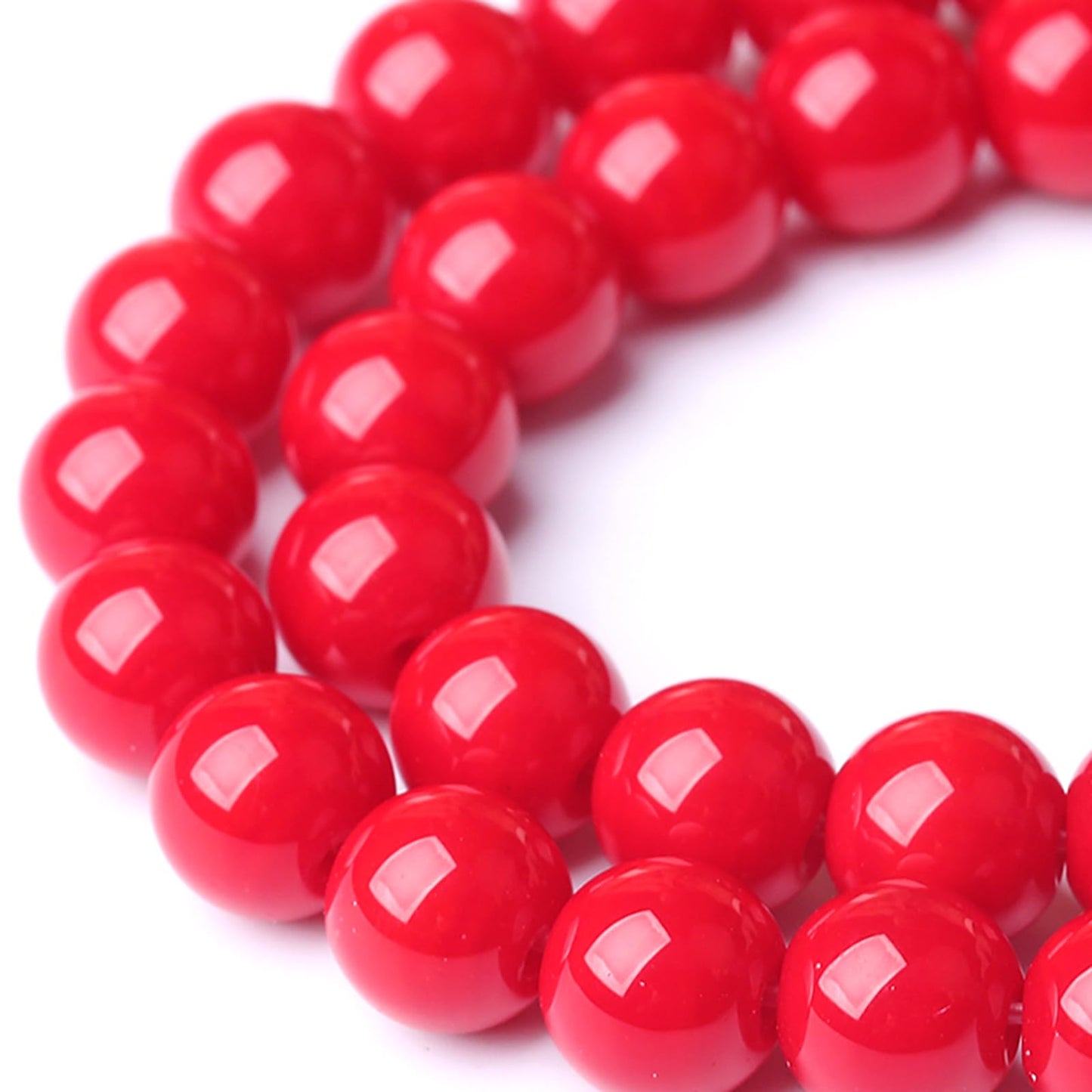4MM Coral Red Glass Beads Natural Stone Crystal Energy Round Loose Beads for Jewelry Making Bracelet 180pcs 2 Strands 32"