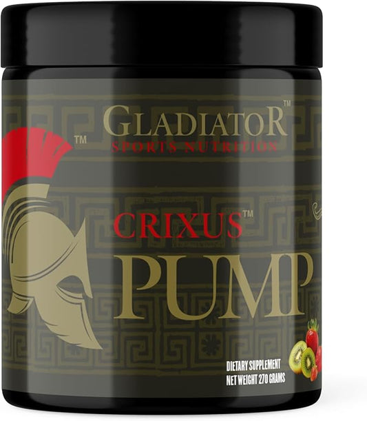 Crixus Pump Stimulant Free Nitric Oxide Pre-Workout Powder | Strength ??Performance | Great Taste for Men & Women (30 Servings, Stawberry Kiwi)