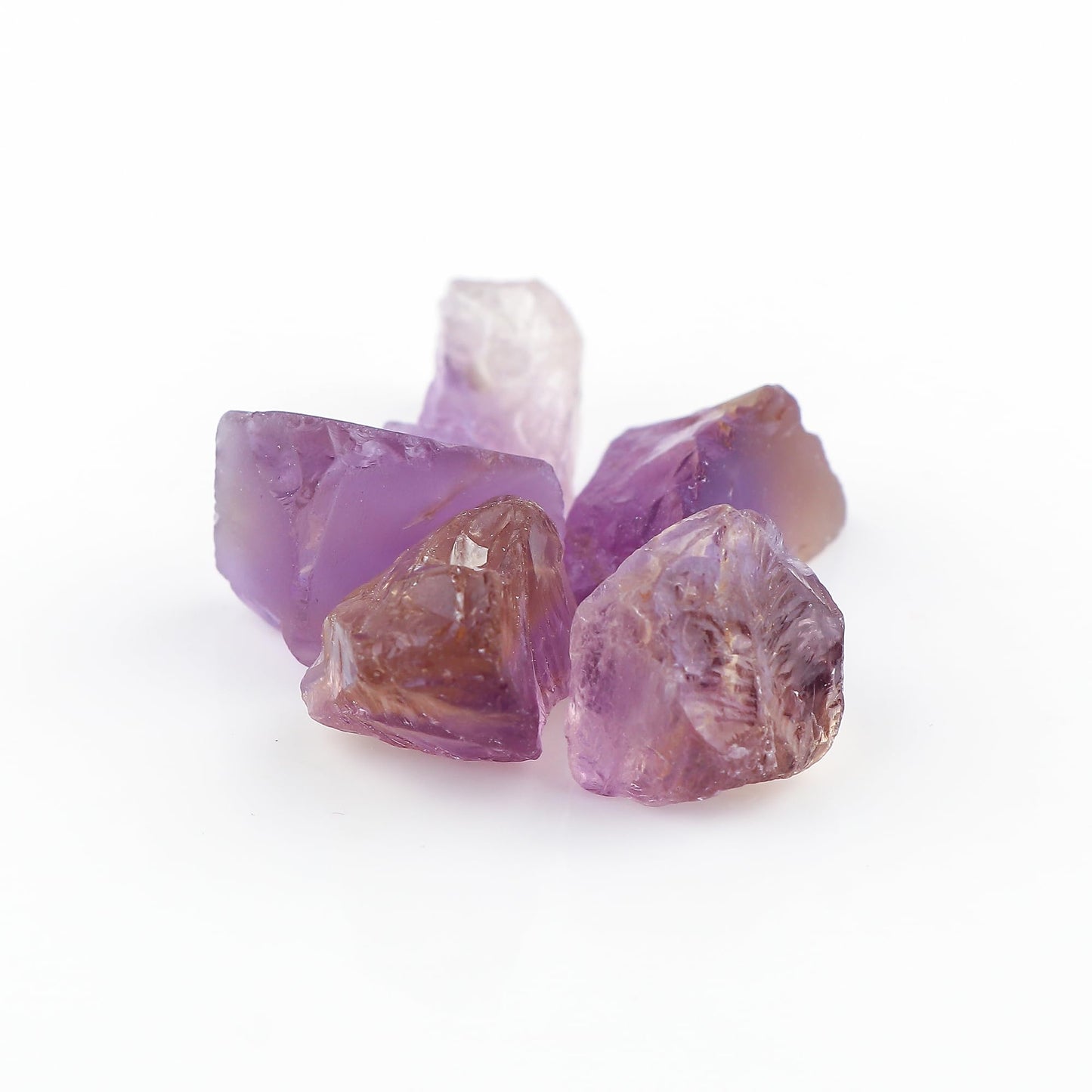 CRYSTALINES 5pcs Genuine Raw Ametrine Gemstone, Wholesale Rough Crystals, DIY Crafts-Jewelry Making, Assorted Stones, Bulk Loose Supplies, Wire-Wrapping, Birthstone, Gem Collection
