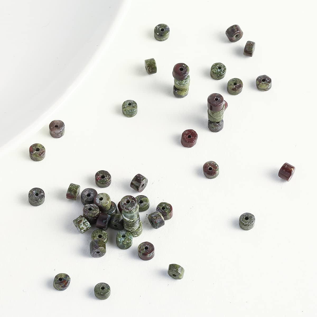 Natural Dragon Blood Stone Spacer Beads 4x2mm 38cm/str Flat Round Loose Semi Gemstone Caps for Making Bracelets Necklace