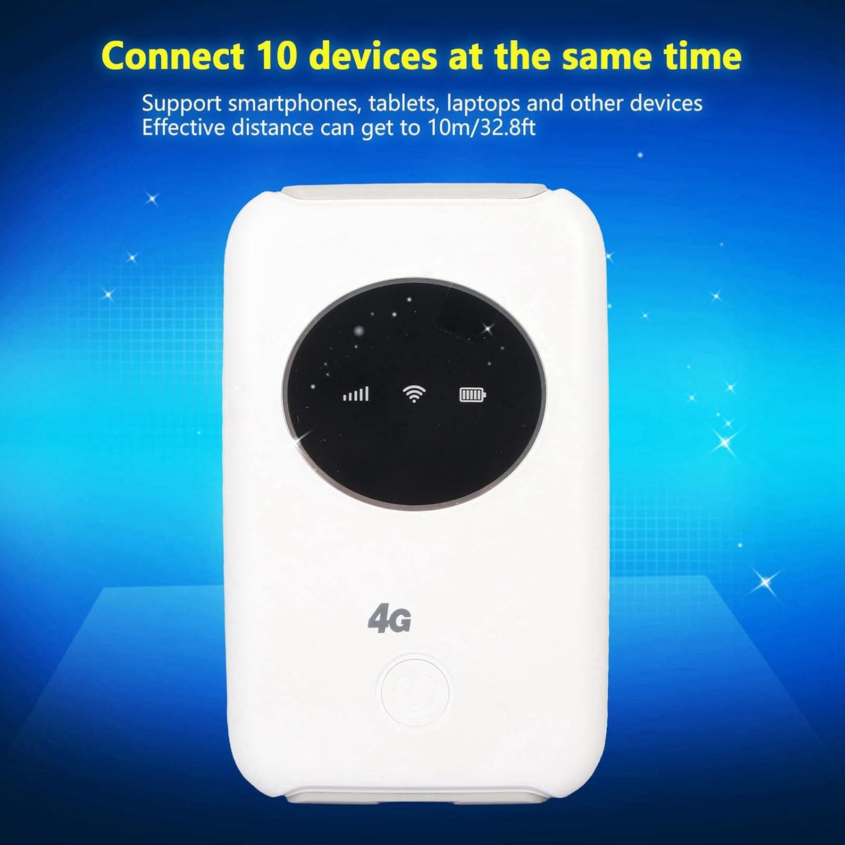 Yoidesu 4G 5G 300Mbps 10 3200MAh Mobile Router, LTE Hotspot Modem up to Devices, SIM Slot, Battery, Portable Device