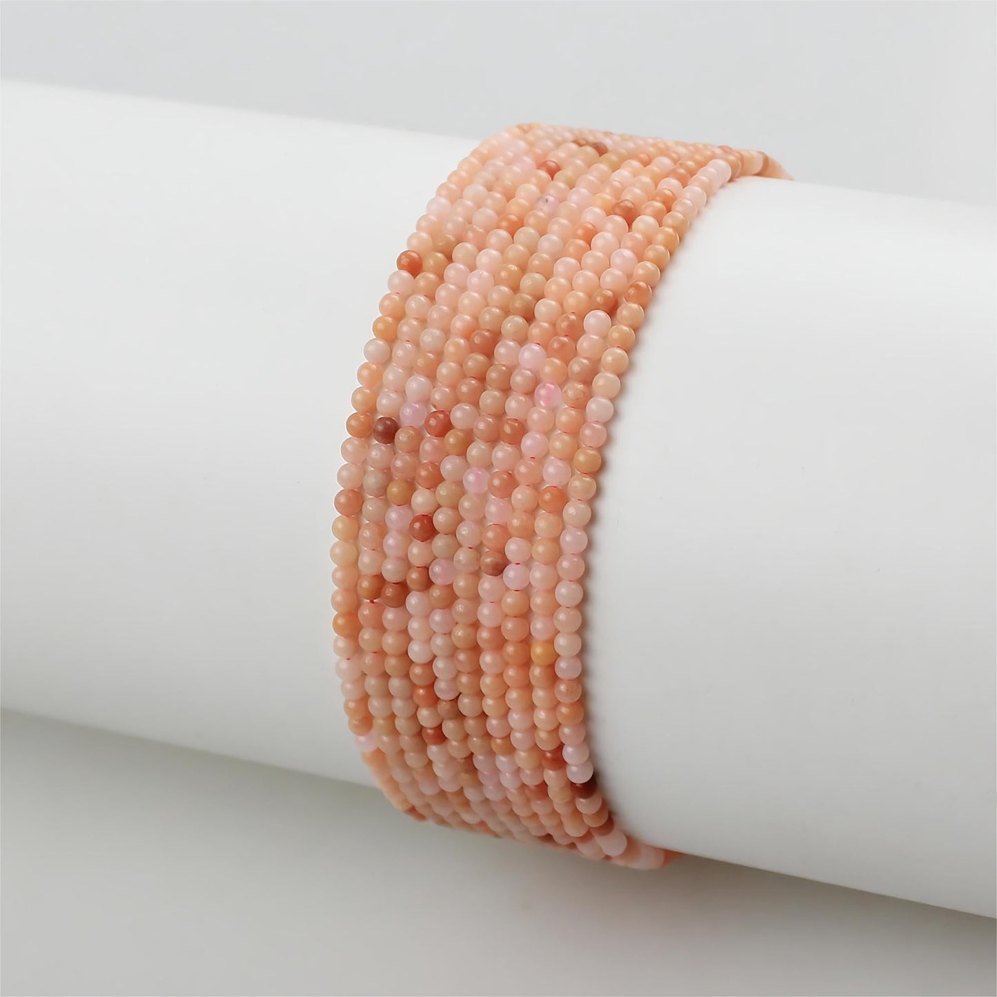 MJDCB 320pcs Natural Small Stone Beads 2mm Pink Aventurine Round Smooth Loose Gemstone Bead for Jewelry Making Bracelets Earrings Necklaces Accessories