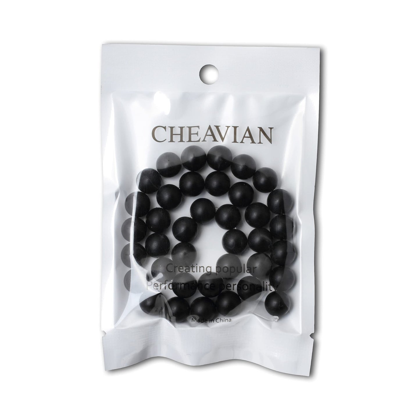CHEAVIAN 35PCS 10mm Natural Matte Black Onyx Round Loose Beads DIY Bracelet Necklace Materials 1 Strand 15"
