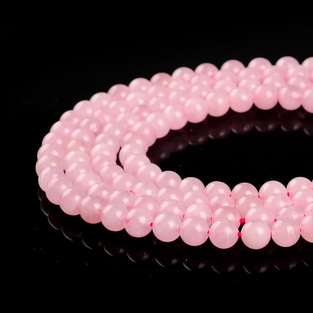 Natural Stone Beads 4mm Rose Quartz Gemstone Round Loose Beads Crystal Energy Stone Healing Power for Jewelry Making DIY,1 Strand 15"