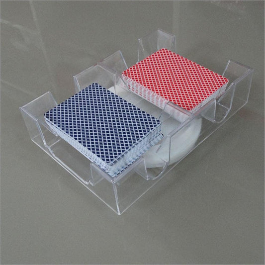 Keenso Rotating Card Tray, Transparent Multi-Layer Organizer, Playing Card Holder, for Poker Games, Family Entertainment, and Card Display